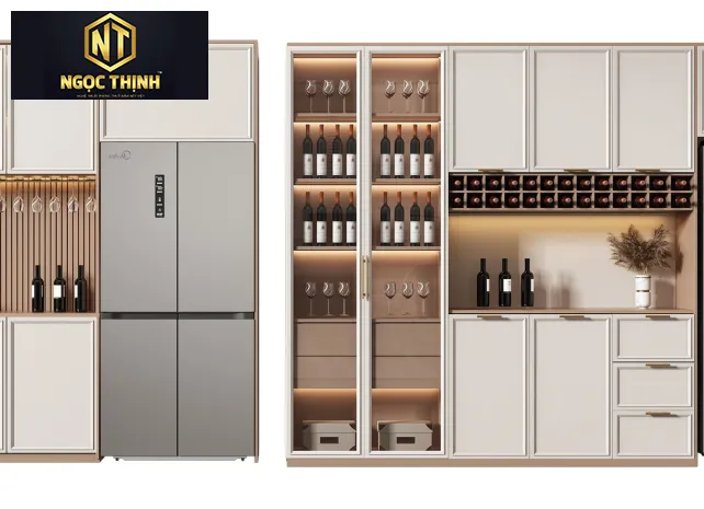 TỦ RƯỢU NGỌC THỊNH TỦ RƯỢU GỖ MDF CHỐNG ẨM